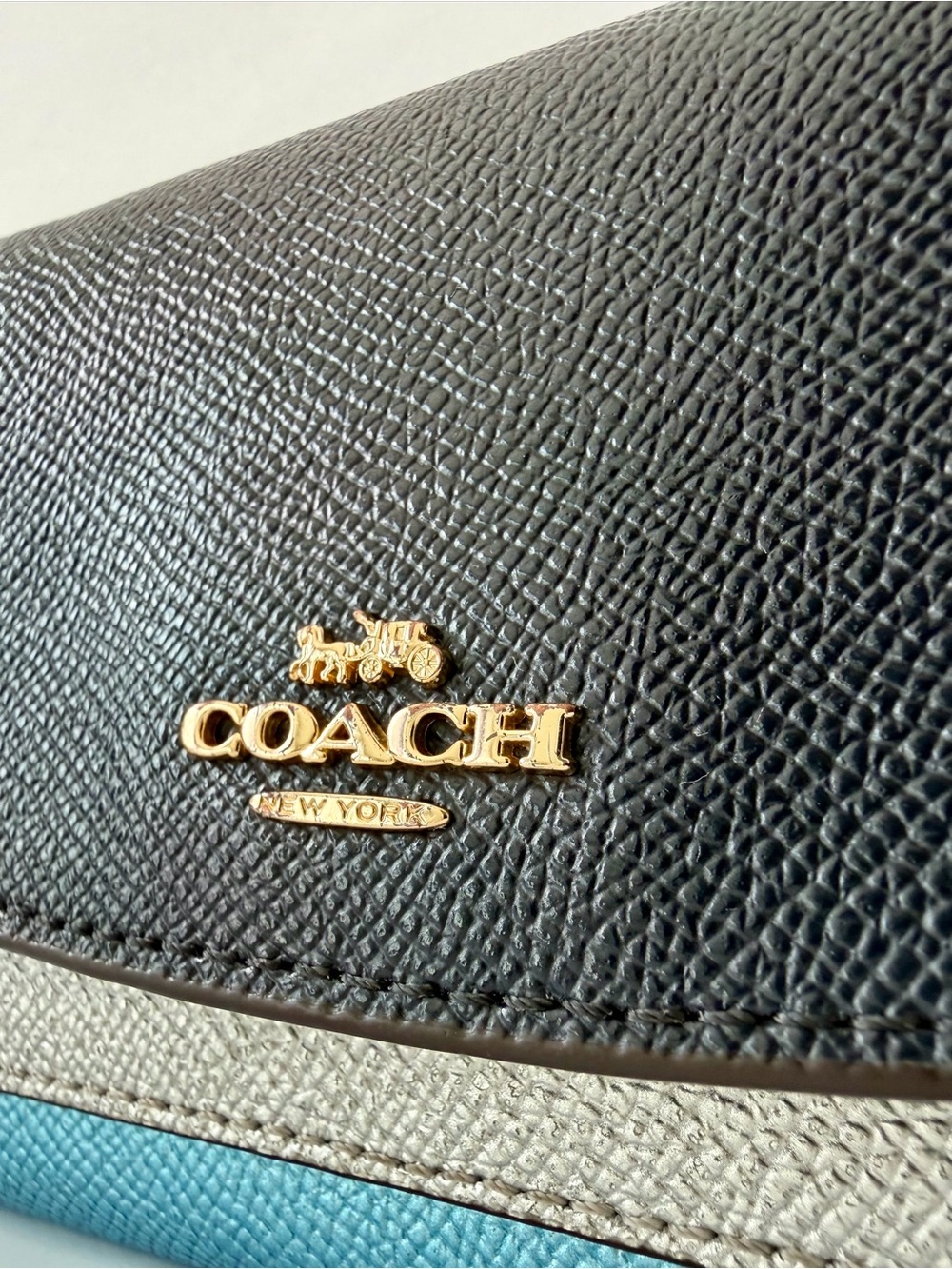 Coach Metallic Colorblock Slim Envelope Long Wallet F55646 Midnight Multi
